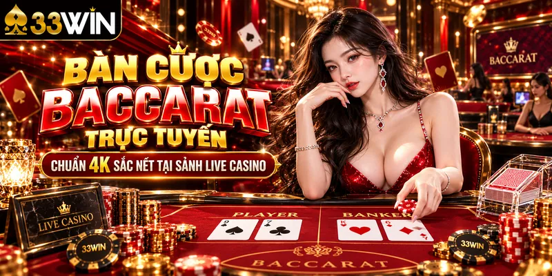 Bàn cược Baccarat trực tuyến chuẩn 4K sắc nét tại sảnh Live Casino