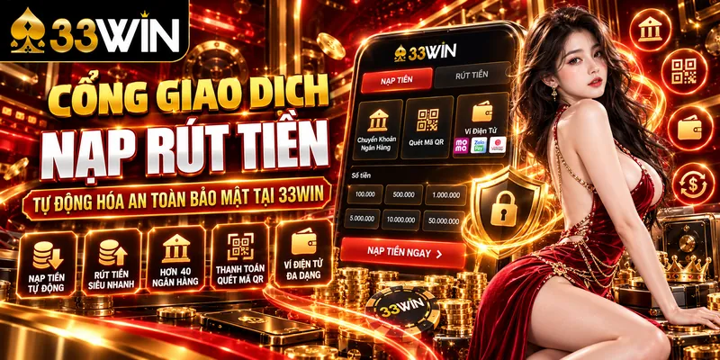 Cổng giao dịch nạp rút tiền tự động hóa an toàn bảo mật tại 33Win